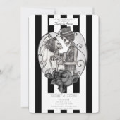 Skeleton Love Couple Marriage Dance Gothic Wedding Kaart (Voorkant)