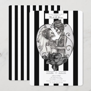 Skeleton Love Couple Marriage Dance Gothic Wedding Kaart
