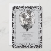 Skeleton Love Couple Marriage Dance Gothic Wedding Kaart (Voorkant)