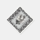 Skeleton Love Couple Marriage Dance Gothic Wedding Servet (Hoek)