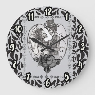 Skeleton Love Couple Marriage Dance Grote Klok