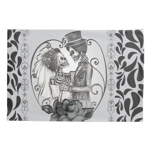 Skeleton Love Couple Marriage Dance Kussensloop (Achterkant)