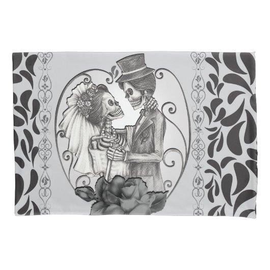 Skeleton Love Couple Marriage Dance Kussensloop (Voorkant)