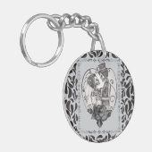 Skeleton Love Couple Marriage Dance Sleutelhanger (Voorkant Links)