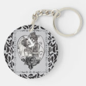 Skeleton Love Couple Marriage Dance Sleutelhanger (Achterkant)
