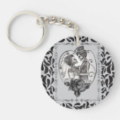 Skeleton Love Couple Marriage Dance Sleutelhanger (Voorkant)