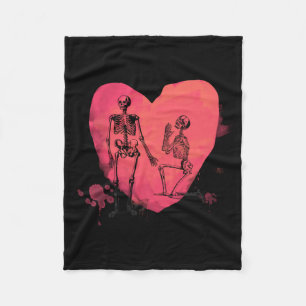 Skeleton Love Fleece Deken