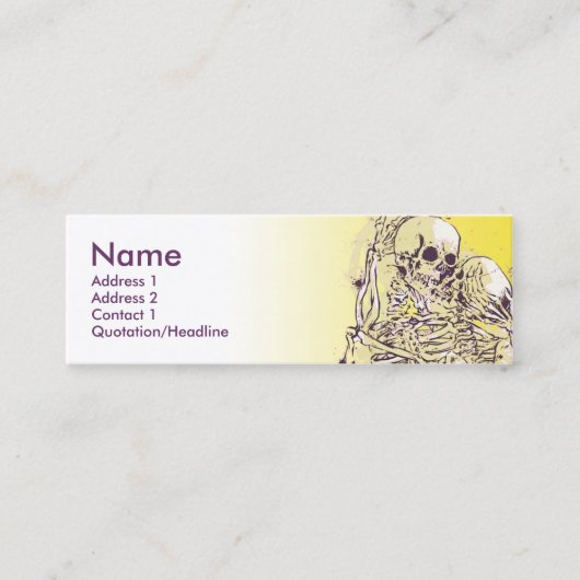 SKELETON LOVE green Mini Visitekaartje (Voorkant)