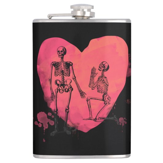 Skeleton Love Heupfles (Voorkant)