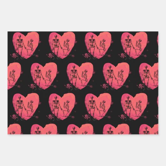 Skeleton Love Inpakpapier Vel (Voorkant)