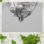 Skeleton Love Paar Huwelijk Dans Elke Kleur Theedoek (Gevouwen)