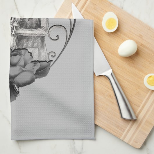 Skeleton Love Paar Huwelijk Dans Elke Kleur Theedoek (Quarter Fold)