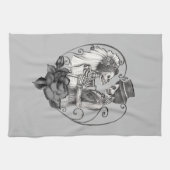 Skeleton Love Paar Huwelijk Dans Elke Kleur Theedoek (Horizontaal)