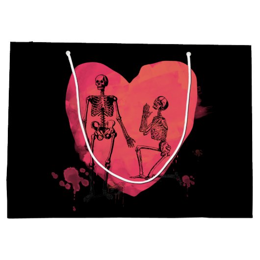 Skeleton Love Waterverf Heart Groot Cadeauzakje (Achterkant)