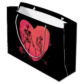 Skeleton Love Waterverf Heart Groot Cadeauzakje (Achterkant Gekanteld)