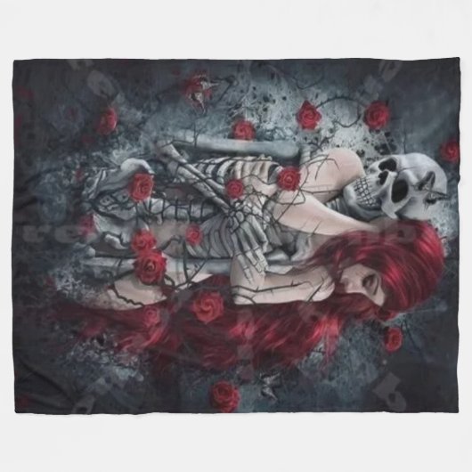 SKELETON LOVER FLEECE DEKEN (Voorkant (Horizontaal))