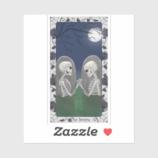 Skeleton Lovers Tarot Sticker (Vel)