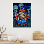 Skeleton Magic ART PRINT Halloween Witch Firy (Keuken)
