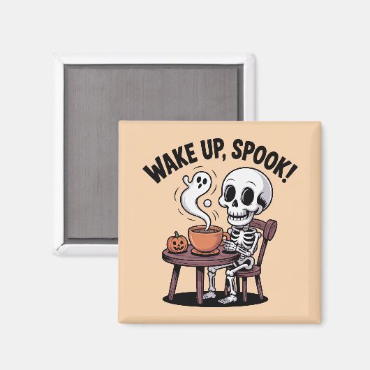 Skeleton Magnet - Wake Up Spook Halloween Desi (Voorkant / Achterkant)
