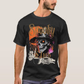 Skeleton Man Enjoying Coffee T-shirt (Voorkant)
