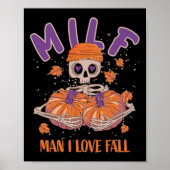 Skeleton Man Ik hou van Herfst Funny Skeleton Pomp Poster (Voorkant)