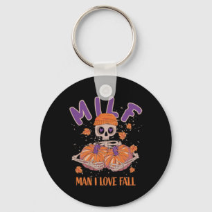 Skeleton Man Ik hou van Herfst Funny Skeleton Pomp Sleutelhanger