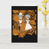 Skeleton man overdag dode dia de los muertos kaart (Gele Bloem)