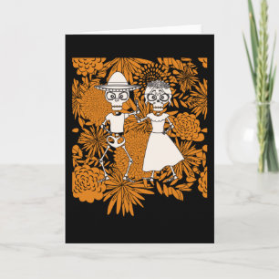 Skeleton man overdag dode dia de los muertos kaart