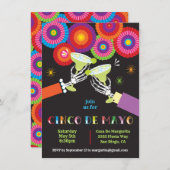 Skeleton Margarita Toast Cinco De Mayo Feest Kaart (Voorkant / Achterkant)