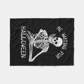 Skeleton me wachten op Halloween Fleece Deken (Voorkant (Horizontaal))