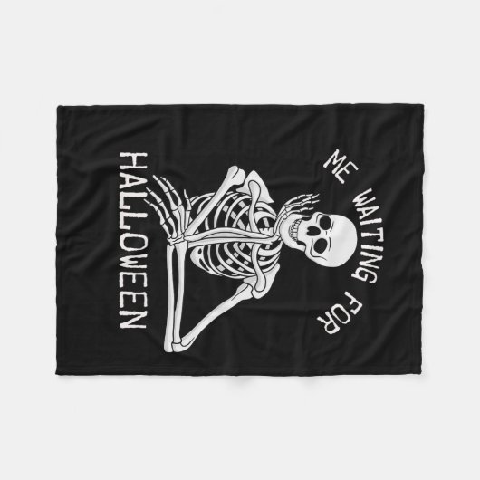 Skeleton me wachten op Halloween Fleece Deken (Voorkant (Horizontaal))