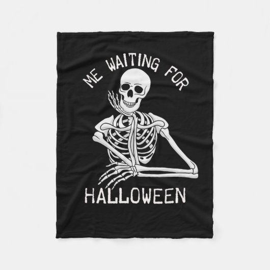 Skeleton me wachten op Halloween Fleece Deken (Voorkant)