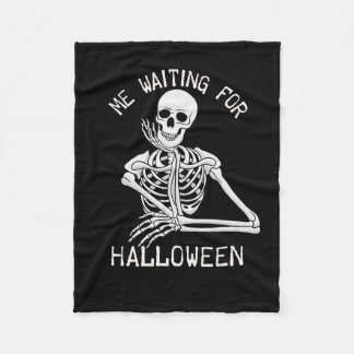 Skeleton me wachten op Halloween Fleece Deken