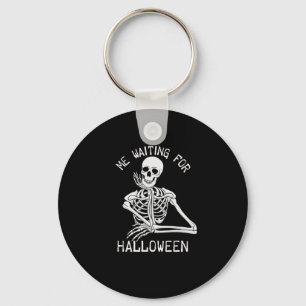 Skeleton me wachten op Halloween Sleutelhanger