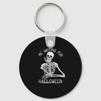 Skeleton me wachten op Halloween Sleutelhanger