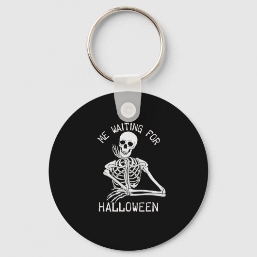 Skeleton me wachten op Halloween Sleutelhanger (Voorkant)