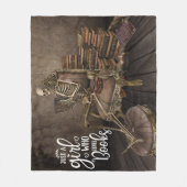 Skeleton Meisje Boek Liefhebber Fleece Deken (Voorkant)