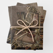 Skeleton Meisje Boek Liefhebber Inpakpapier Vel (In situ)