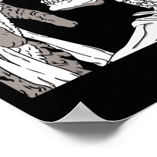 Skeleton met een kat Lazy Halloween Costume Skul Poster (Hoek)