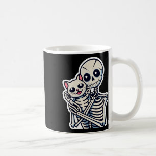 Skeleton met een Shirt van een kat Lazy Halloween  Koffiemok