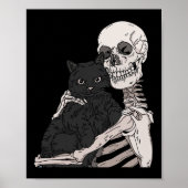 Skeleton met kat Lazy Halloween Costume Sku Poster (Voorkant)