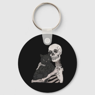 Skeleton met kat Lazy Halloween Costume Sku Sleutelhanger