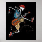 Skeleton Metal Guitarist Poster (Voorkant)