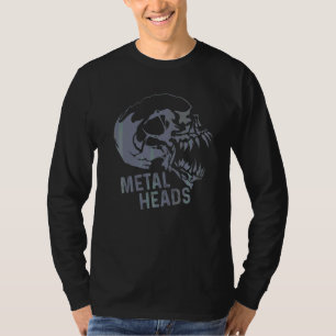 Skeleton metalen hoofden voor death metal en zware t-shirt