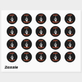 Skeleton Middle Finger Happy Halloween Ronde Sticker (Vel)