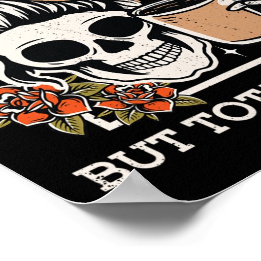 Skeleton Minaal Il, maar volledig Chill Halloween Poster (Hoek)