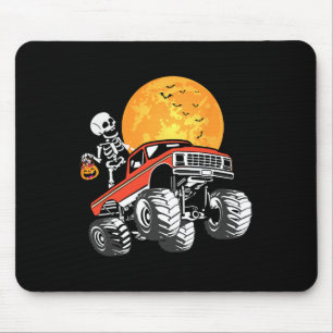 Skeleton Monster Truck Halloween Boys Truck Pumpki Muismat
