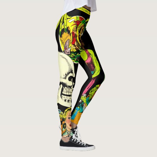 Skeleton Monsters Witch Veranderde Kunsthorror Col Leggings (Rechts)