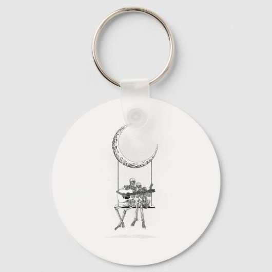 Skeleton Moon Band T - shirts - Rock and Roll Conc Sleutelhanger (Voorkant)