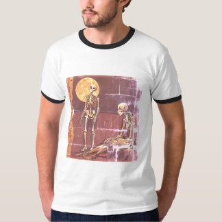  Skeleton Moonlit Scene Ringer T-shirt